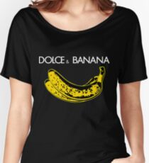 Dolce & Banana - Bananas Lovers Fruitarians Vegan Fashion Tee / Sticker Women's Relaxed Fit T-Shirt