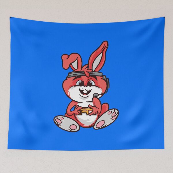 Item preview, Gaming rabbit cartoon gamer life designed and sold by Piztees.