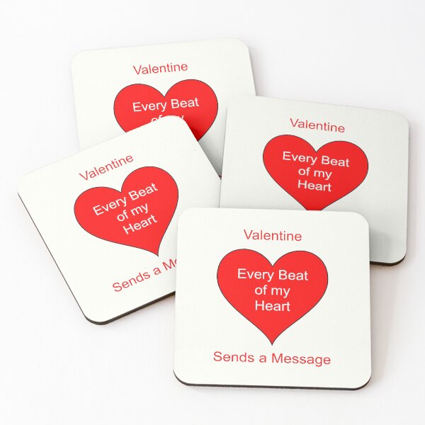 Item preview, Every Beat of My Heart Sends a Message - Happy Valentines Day designed and sold by kickwear-com.