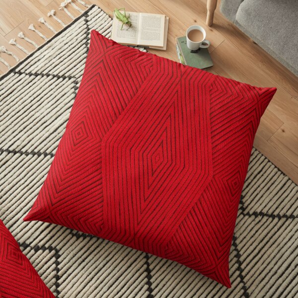 Knitting Red Floor Pillow