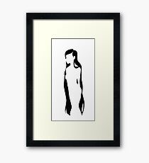 Long black hair Framed Print