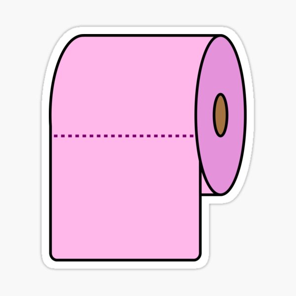 Toilet Paper Pink Sticker for Sale by Alessandro-M19