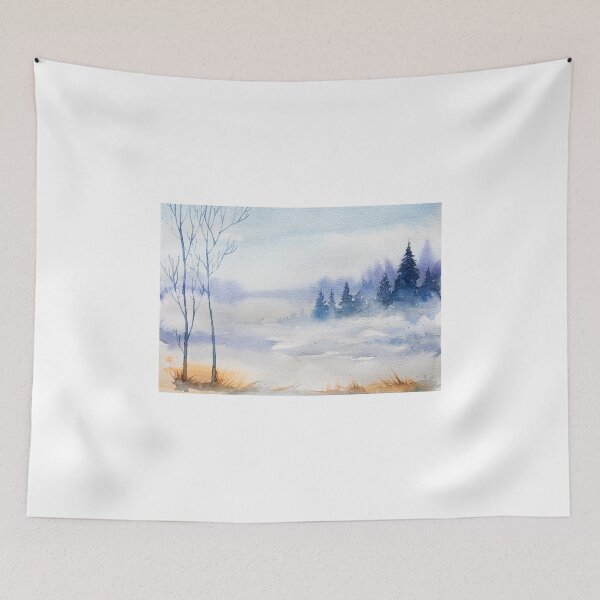 Item preview, Winter Scenery Watercolour designed and sold by VibrantGifts.