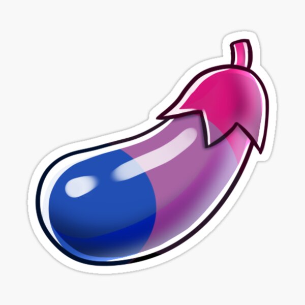 Bisexual Biromantic Lgbt Pride Flag Eggplant Emoji Blue Purple Pink Sticker For Sale By