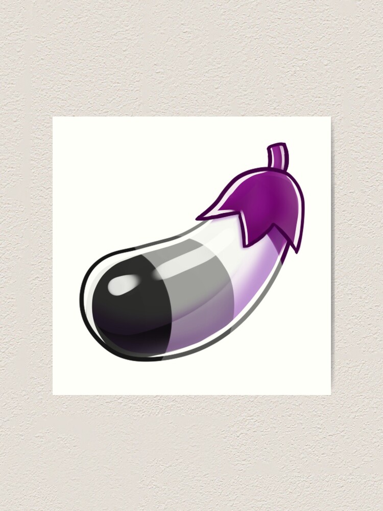 Asexual Ace Lgbt Pride Flag Aubergine Emoji Schwarz Grau Weiss Lila Kunstdruck Von Bakuzenart Redbubble