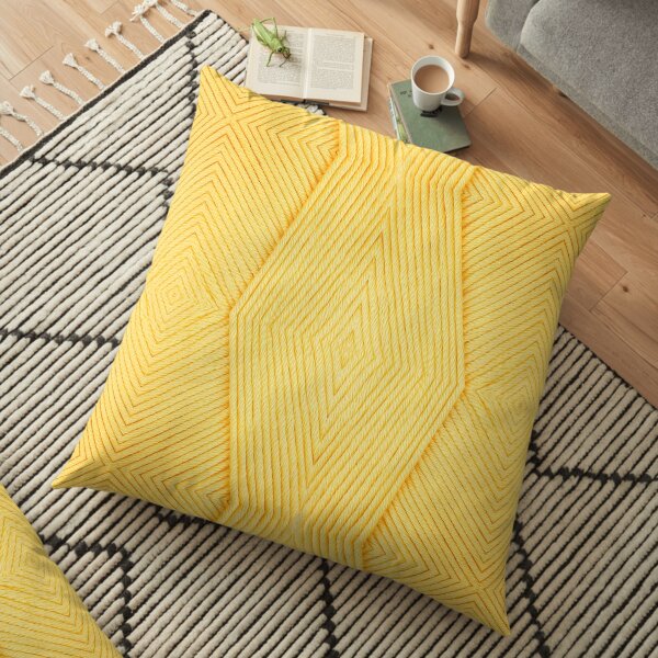 Knitting Yellow Floor Pillow