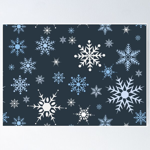 Item preview, Cute Snowflake Pattern Dark Blue designed and sold by Brawni.