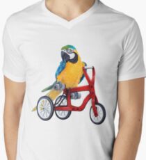 Parrot Macaw bike red Men's V-Neck T-Shirt