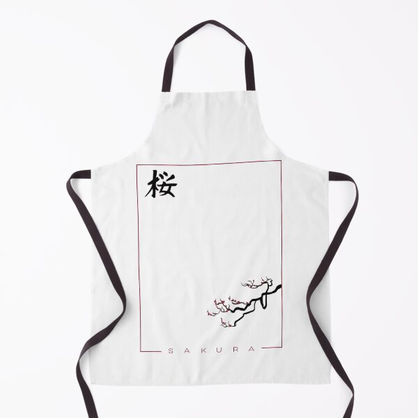 Item preview, White Sakura Japanese style cherry blossom kanji designed and sold by TunafishArt.