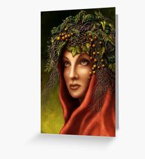 Keeper of the wood - nature goddess Greeting Card
