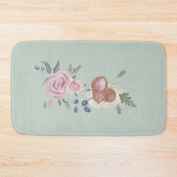 Item preview, Cutest Little Mouse sleeping in the pink rose buds designed and sold by RoseGoldRabbit.