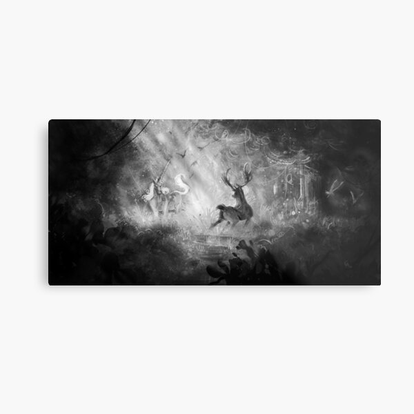Deer Vs Unicorn Metal Print