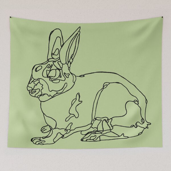 Item preview, minimalistic pet bunny line art illustration designed and sold by The Red Shop.