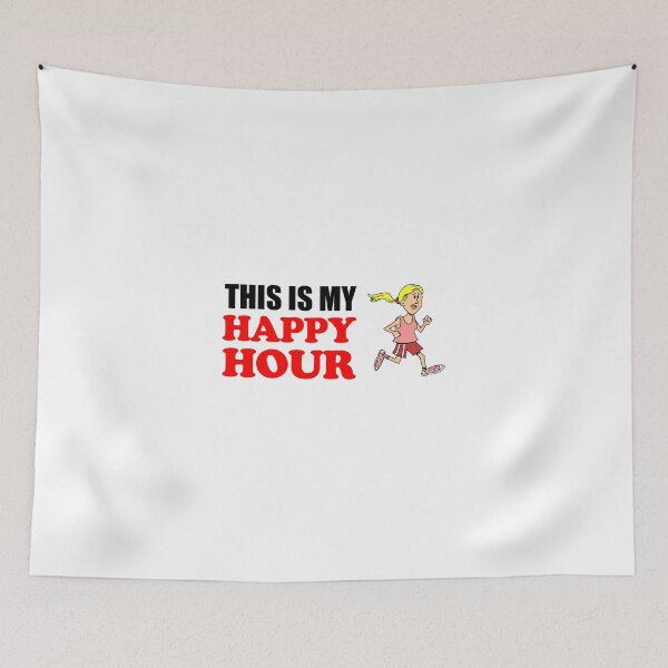 Item preview, This Is My Happy Hour Running Woman designed and sold by jaycartoonist.