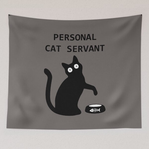 Item preview, Personal Cat Servant Funny Black Cat Lover Gift Men women designed and sold by Joni77.