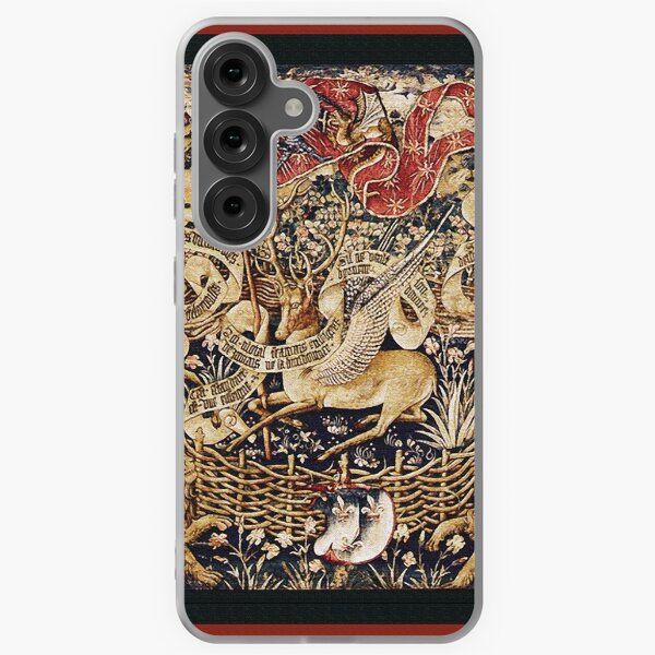 Item preview, WINGED STAGS WITH LIONS,COATS OF ARMS OF BOURBON FAMILY Royal French Heraldic Tapestry With Saint Michael Flag designed and sold by BulganLumini.