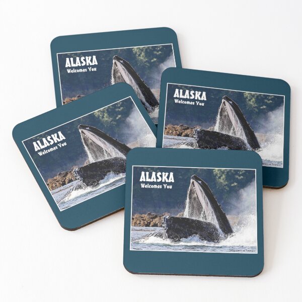 Item preview, ALASKA WELCOMES YOU : Humpback Whale Breaching Print designed and sold by posterbobs.