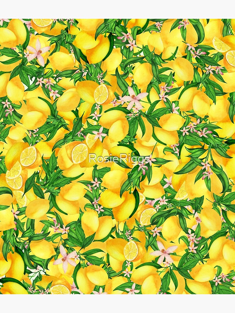 Thumbnail 3 of 3, Backpack, Lemon Burst - Watercolor lemons designed and sold by RosieRiggs.