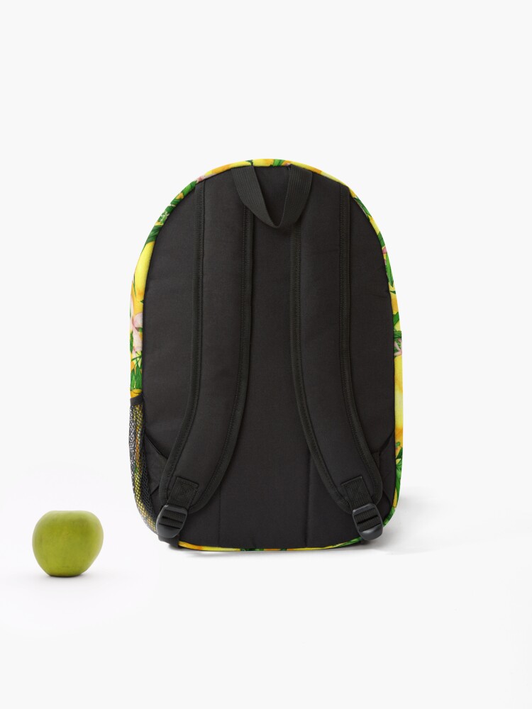 Thumbnail 2 of 3, Backpack, Lemon Burst - Watercolor lemons designed and sold by RosieRiggs.