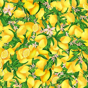 Artwork thumbnail, Lemon Burst - Watercolor lemons by RosieRiggs