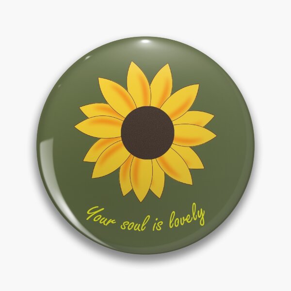 Item preview, Sunkissed Yellow Orange floating sunflower head with daily positive affirmation quote (olive green) designed and sold by Deegital18.