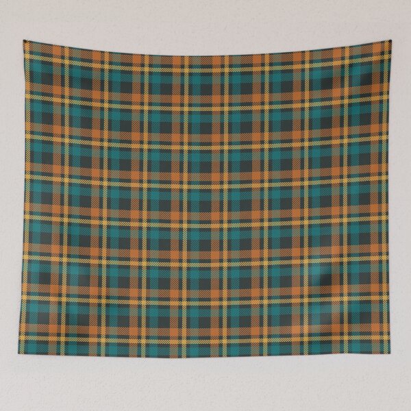 Item preview, Tartan - Brown, Ocean Blue and Gold on a dark background designed and sold by lents.
