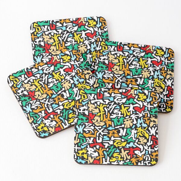 Item preview, colorful graffiti background pattern - graffiti letter alphabet design designed and sold by ohaniki.