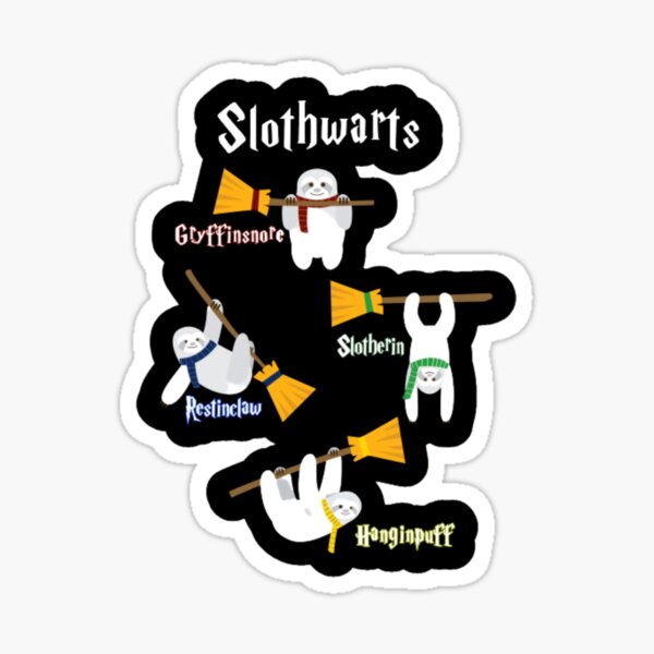 Magic Sloths on Brooms Sticker