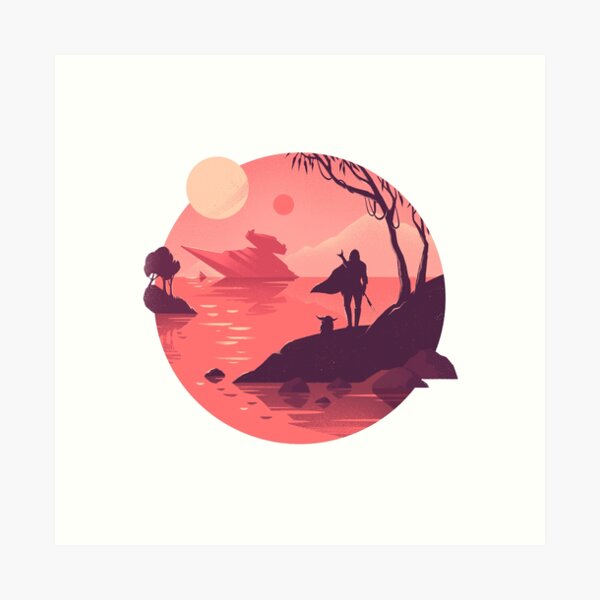 Original Galaxy frinedship (in red) Art Print