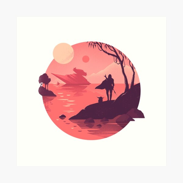 Original Galaxy frinedship (in red) Art Print