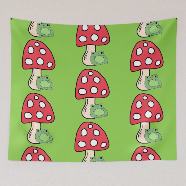 Item preview, Mushroom and Frog Sticker designed and sold by Cosmic Detour .