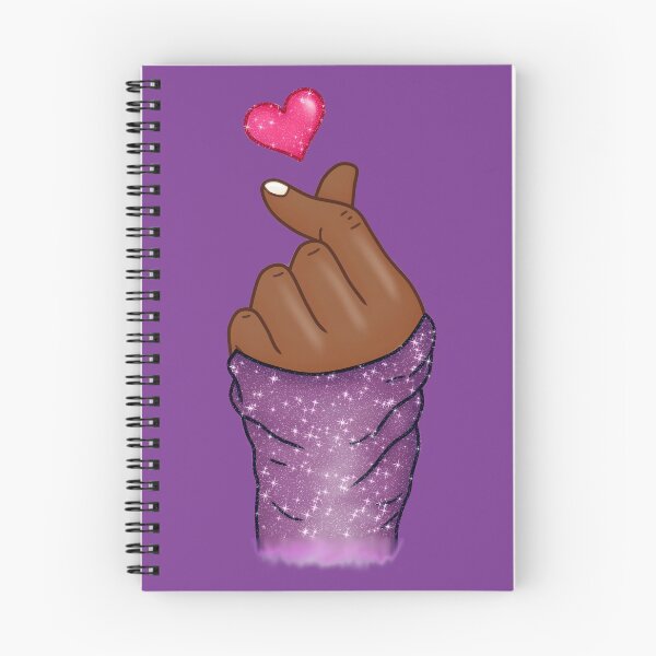 Item preview, Kpop Hand Finger Heart Love Purple (black skin) designed and sold by Jolly-Yosei.