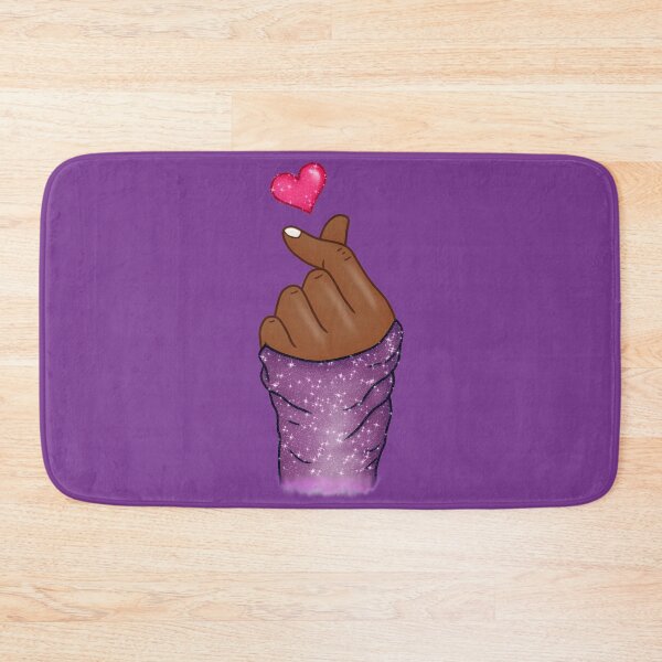 Item preview, Kpop Hand Finger Heart Love Purple (black skin) designed and sold by Jolly-Yosei.
