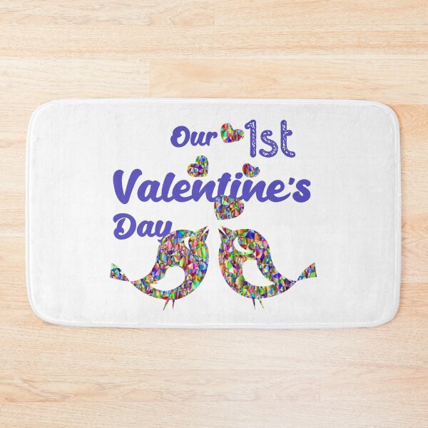 Item preview, Our First Valentine's Day with Purple Print designed and sold by Labradoodlesetc.