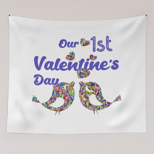 Item preview, Our First Valentine's Day with Purple Print designed and sold by Labradoodlesetc.