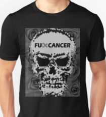 Fuck Cancer // Pixel Skull // Flowers Unisex T-Shirt