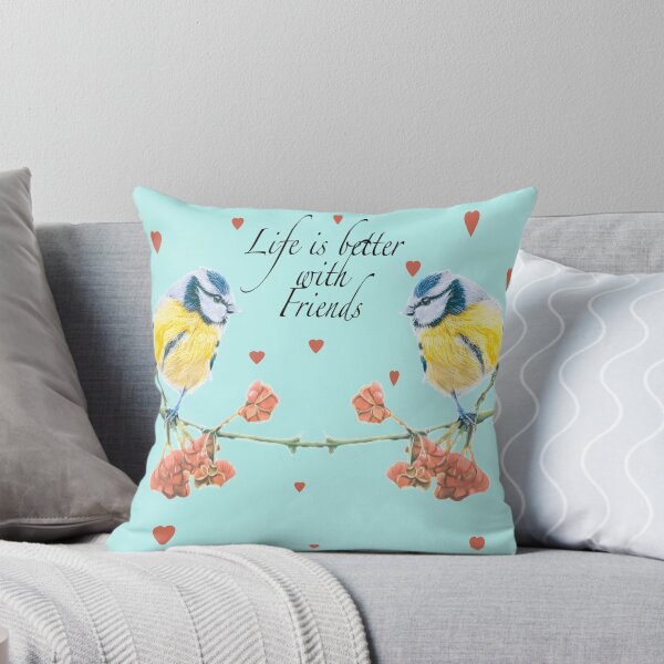 Item preview, Life is better with Friends cute bird design on blue designed and sold by IslesArt.