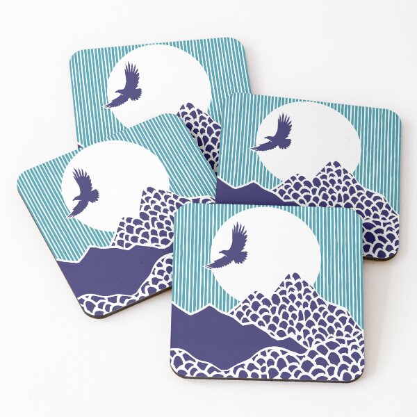 Item preview, Woodblock Print Eagle Mountains designed and sold by STUDIO-72.