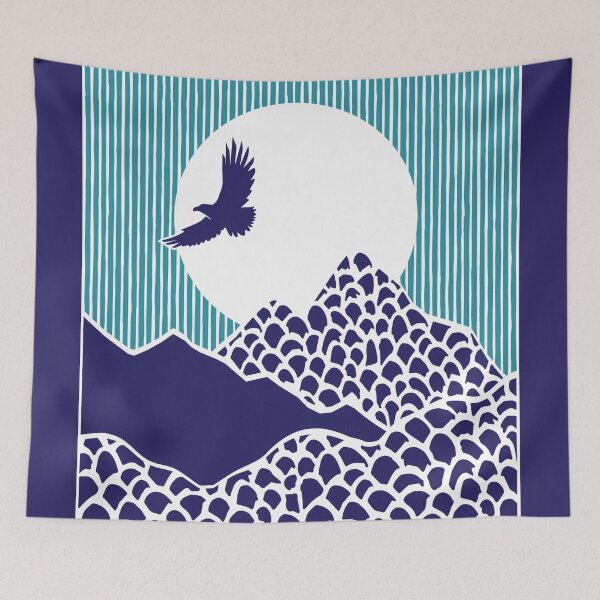 Item preview, Woodblock Print Eagle Mountains designed and sold by STUDIO-72.