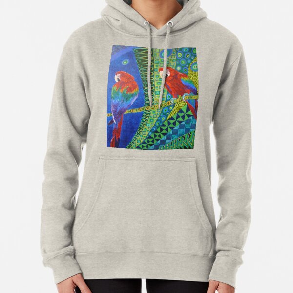 Two Scarlet Macaws Pullover Hoodie