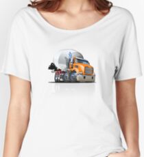 Cartoon Mixer Cement Truck Women's Relaxed Fit T-Shirt