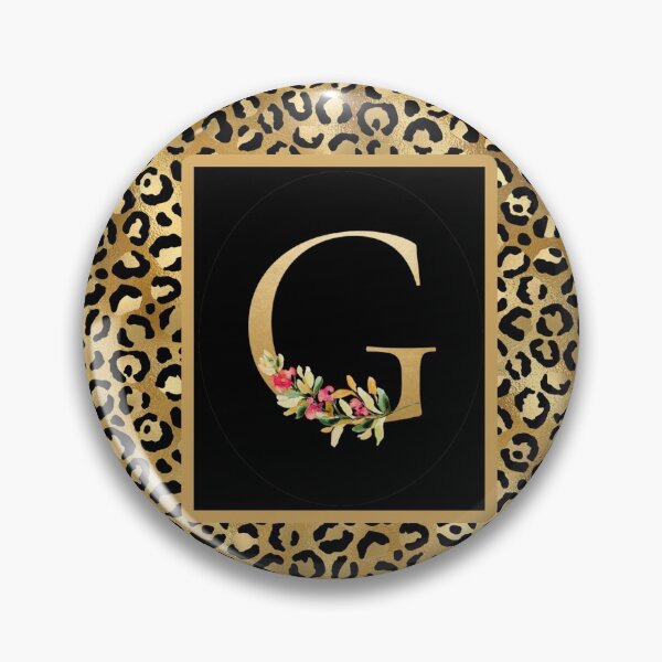 Artikelvorschau, Monogramm Anfangsbuchstabe G Golden Leopard Animal Pattern Floral entworfen und verkauft von TLSDesigns.