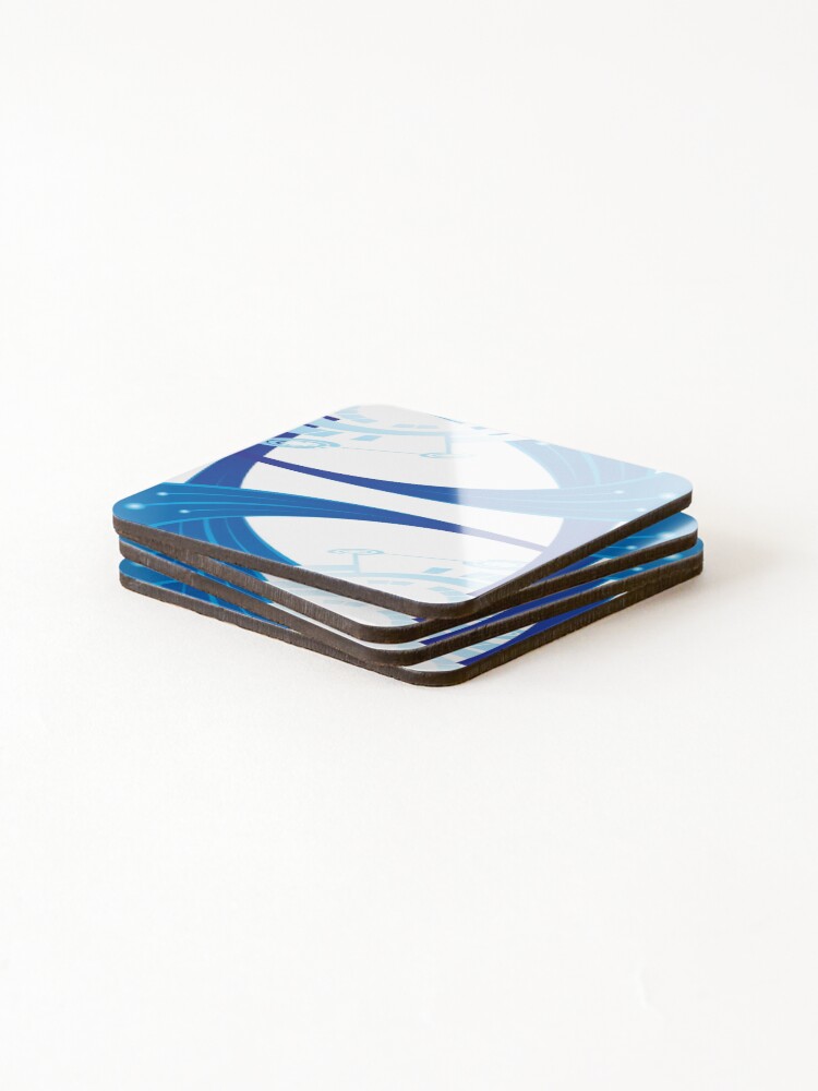 Thumbnail 4 of 5, Coasters (Set of 4), Abstract Blue Pattern designed and sold by SimonaSunshine.