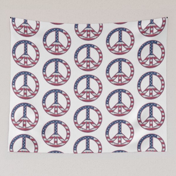 Item preview, Vintage peace symbol usa flag designed and sold by Photography-Art.