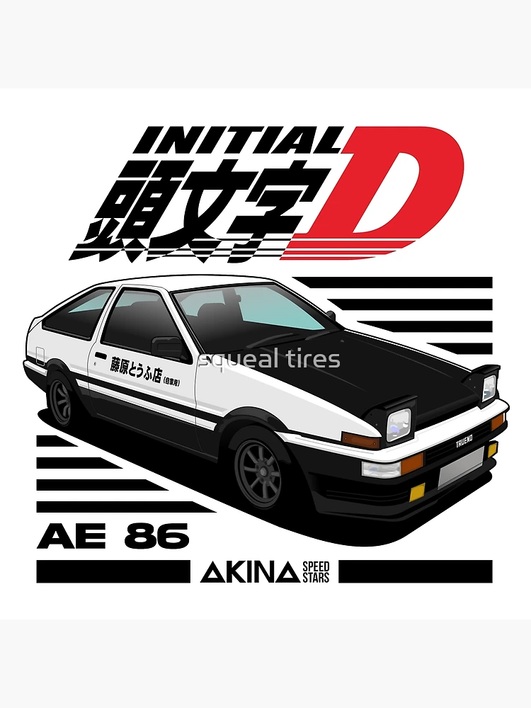 Leen Customs Initial D ae86 mixed on sale media wall art in a wood frame