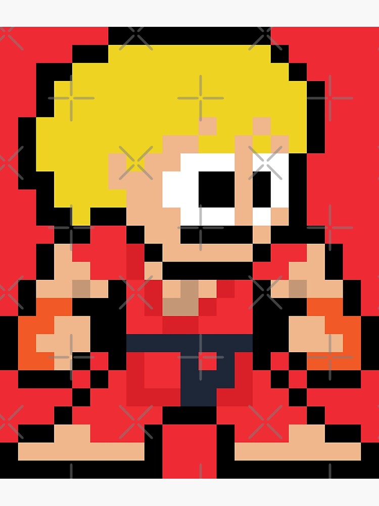 Ken (Street Fighter) 8-bit Retro Pixel Art