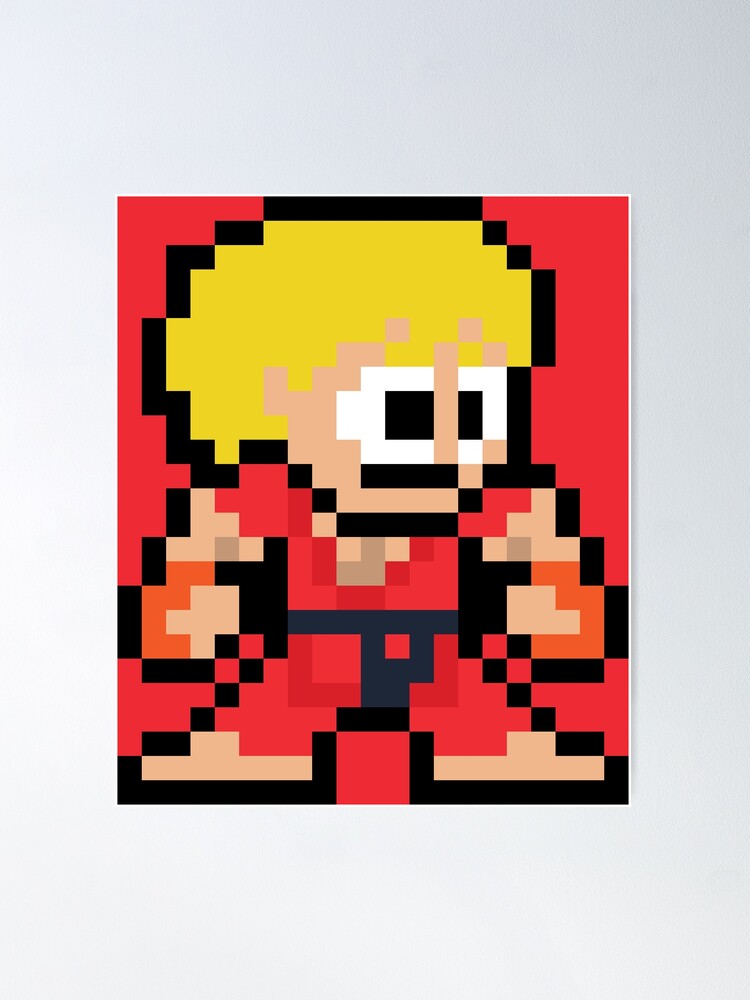 Ken (Street Fighter) 8-bit Retro Pixel Art
