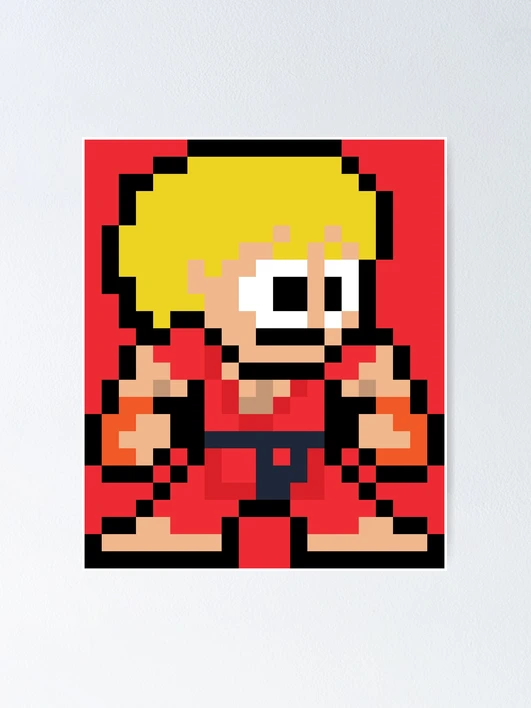 Ken (Street Fighter) 8-bit Retro Pixel Art