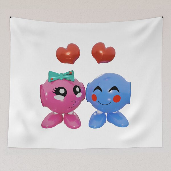 Item preview, cute robot couple designed and sold by BubbleundCoon.