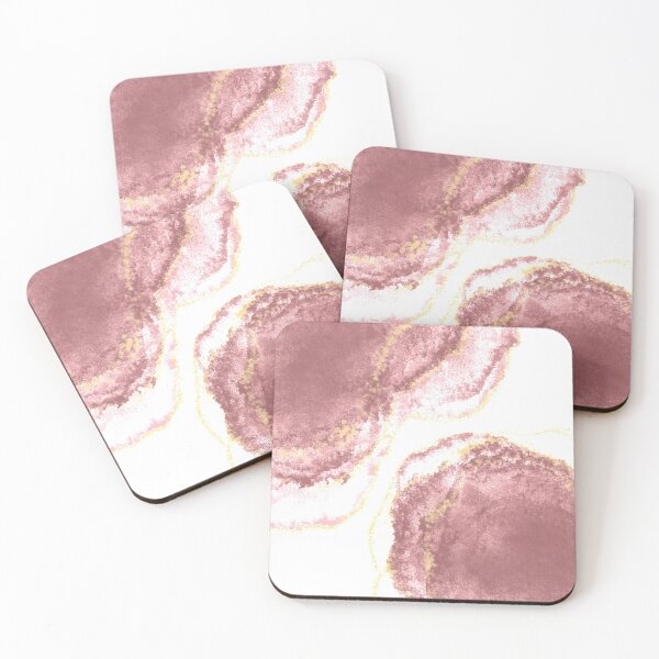 Item preview, Watercolor Simple Gemstone Geode Design with Gold Outline, Open Crystal Layers Dusty Rose & Gold designed and sold by Dazzline Designs.